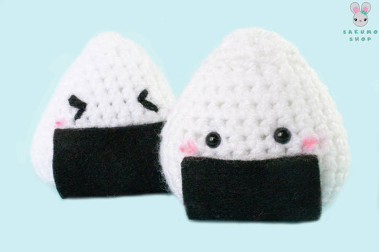 Onigiri  Amigurumi Peluche Pupazzo Cibo Giapponese Kawaii